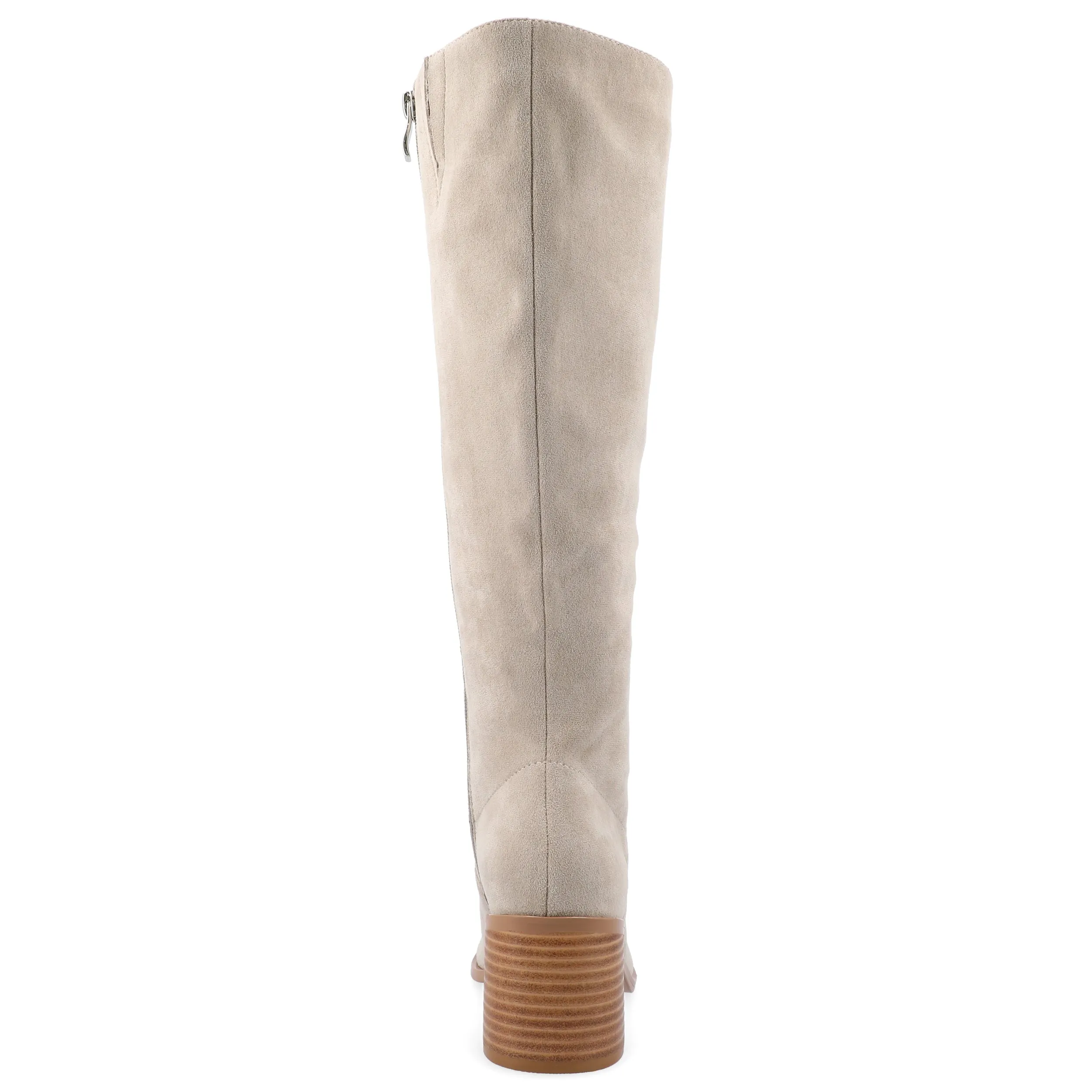 Journee Collection Wide Width Wide Calf Womens Romilly Tru Comfort Foam Stacked Block Heel Round Toe Boots