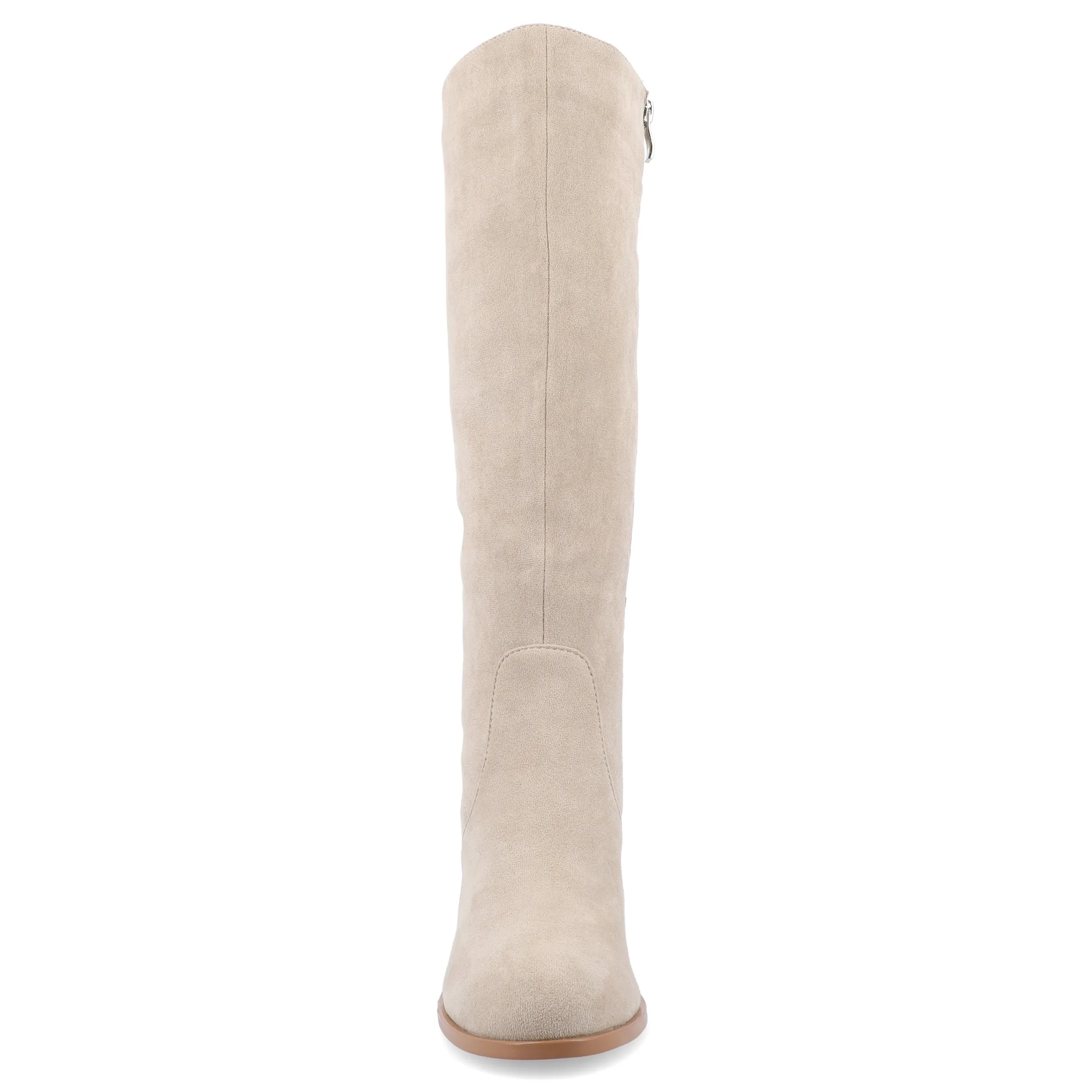 Journee Collection Wide Width Wide Calf Womens Romilly Tru Comfort Foam Stacked Block Heel Round Toe Boots