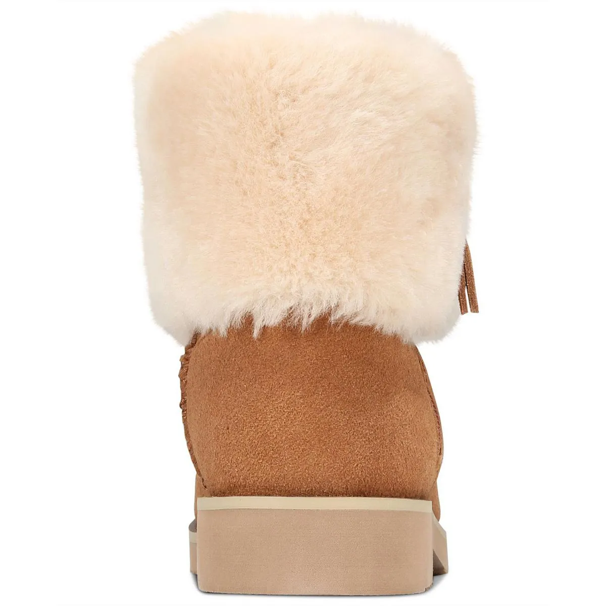 Kalliees Womens Suede Faux Fur Ankle Boots
