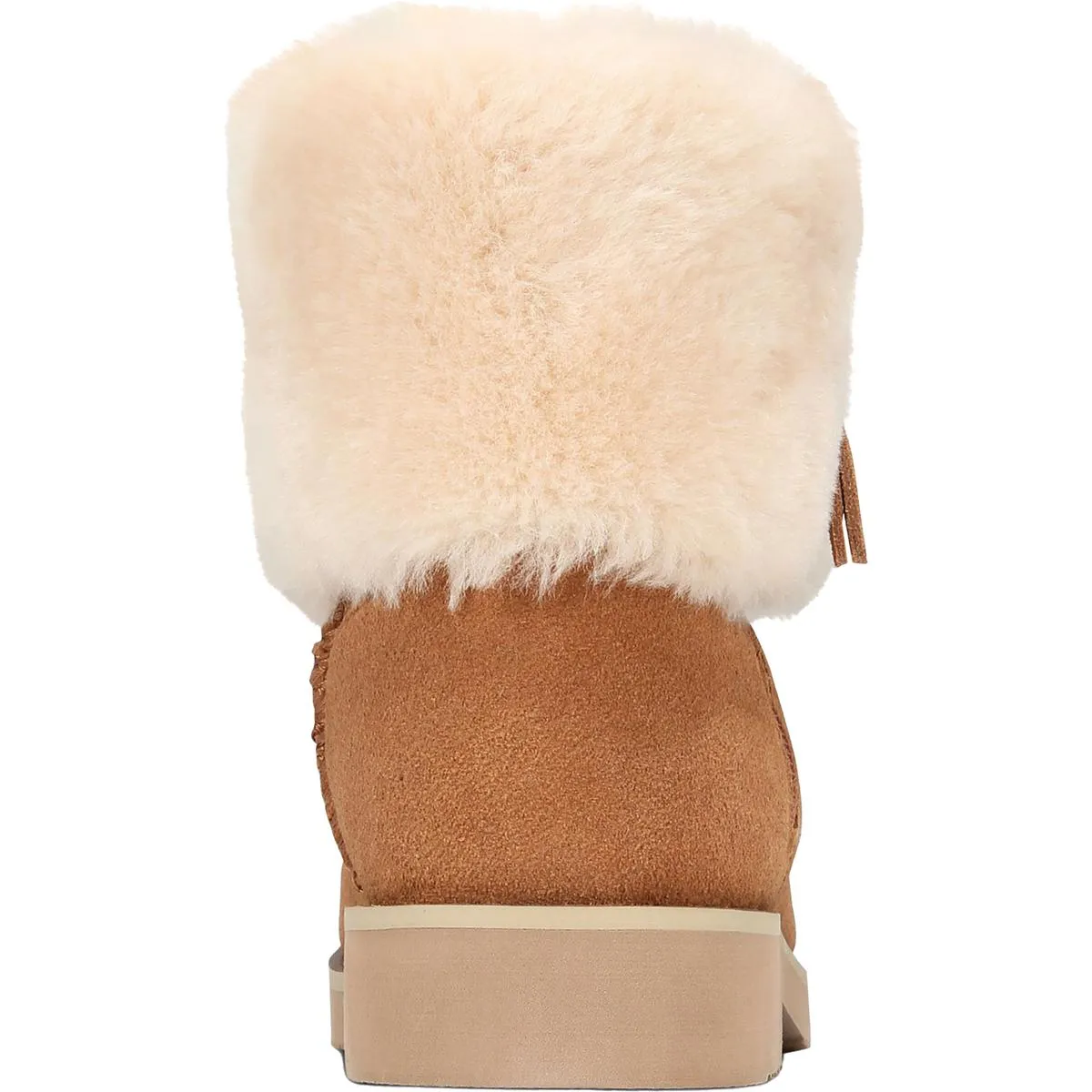 Kalliees Womens Suede Faux Fur Ankle Boots