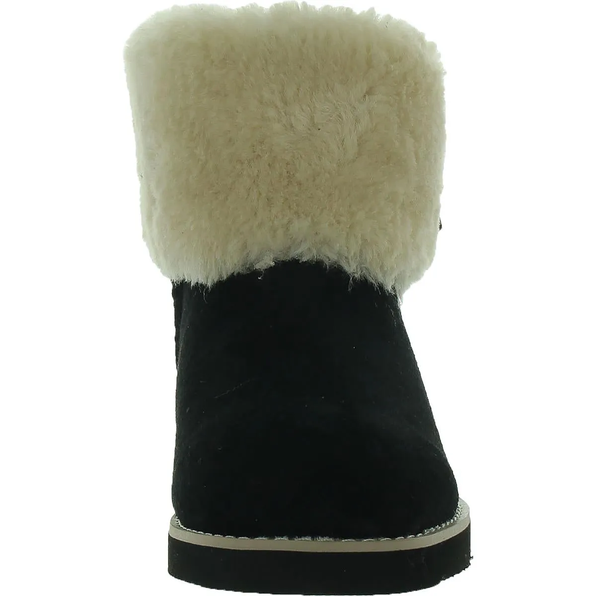 Kalliees Womens Suede Faux Fur Ankle Boots