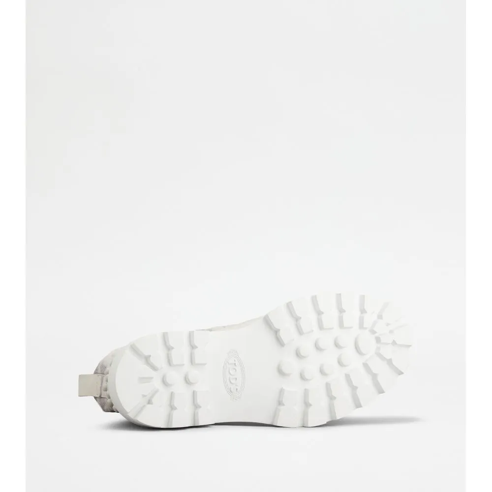 Kate Combat Boots in Fabric and Leather