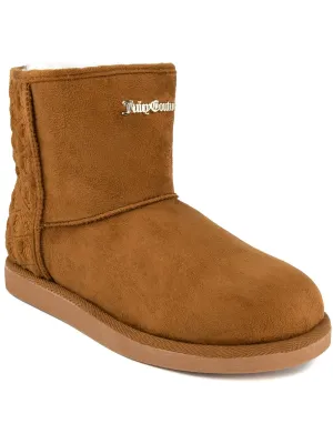 Kave Womens Faux Suede Slip On Winter & Snow Boots