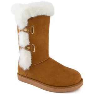 Koded Womens Faux Suede Slip On Winter & Snow Boots