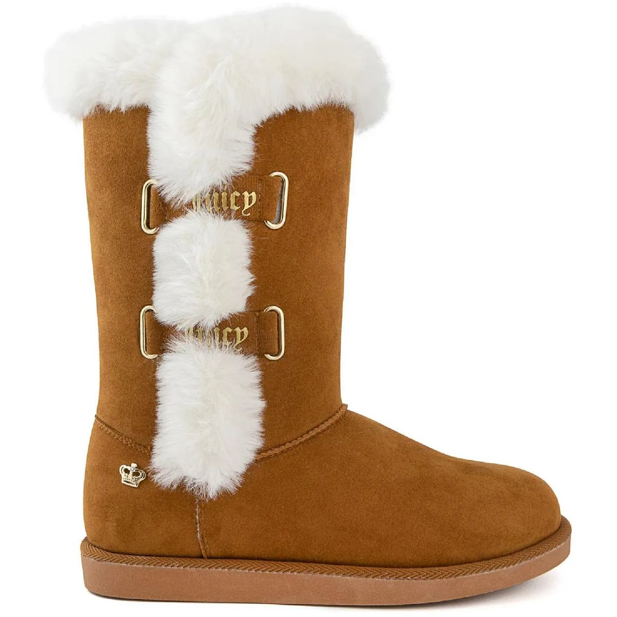 Koded Womens Faux Suede Slip On Winter & Snow Boots