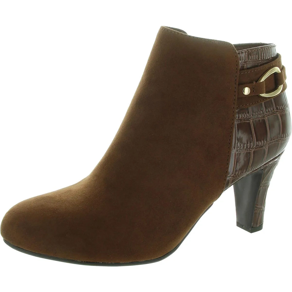Koraa Womens Faux Leather Zipper Ankle Boots