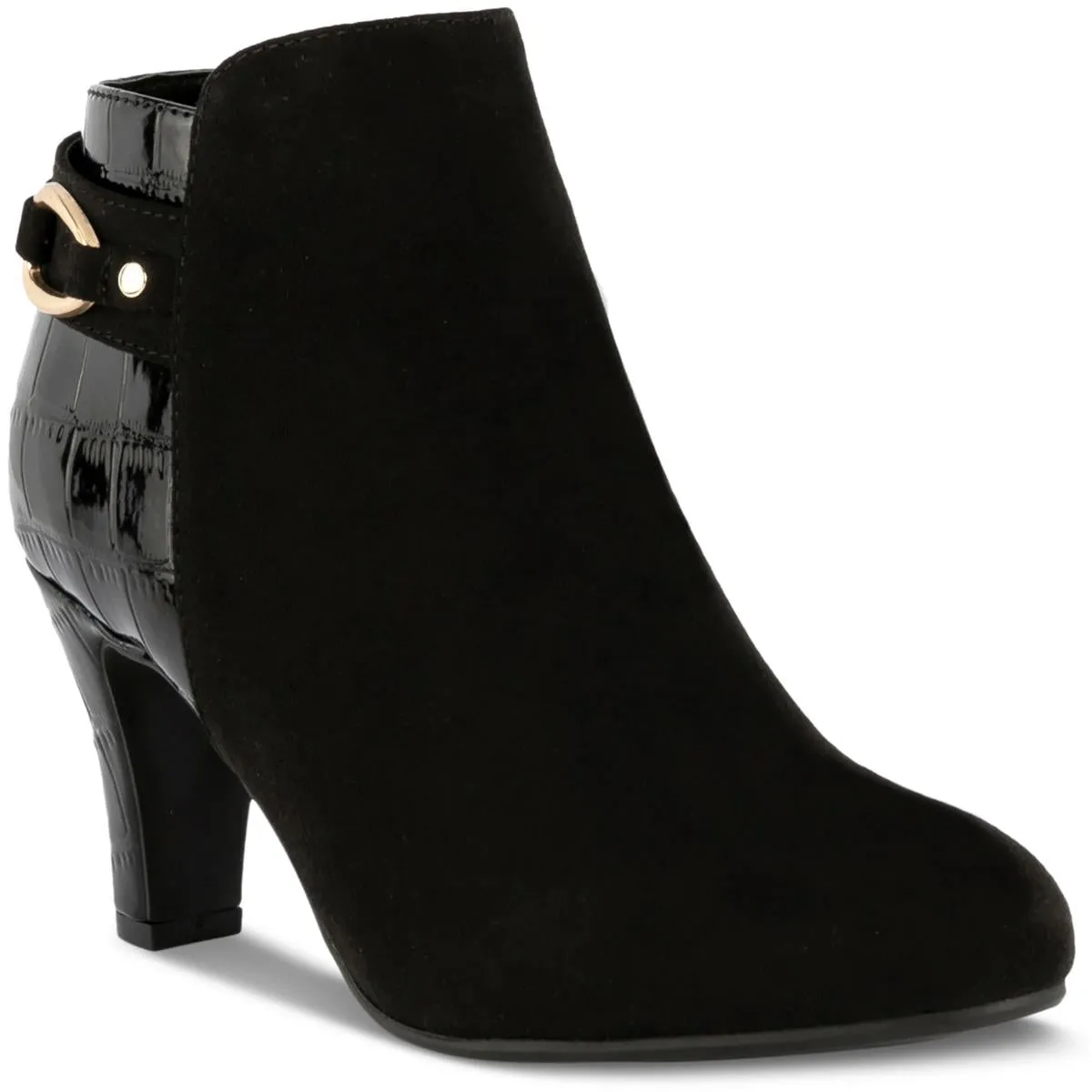 Koraa Womens Faux Leather Zipper Ankle Boots