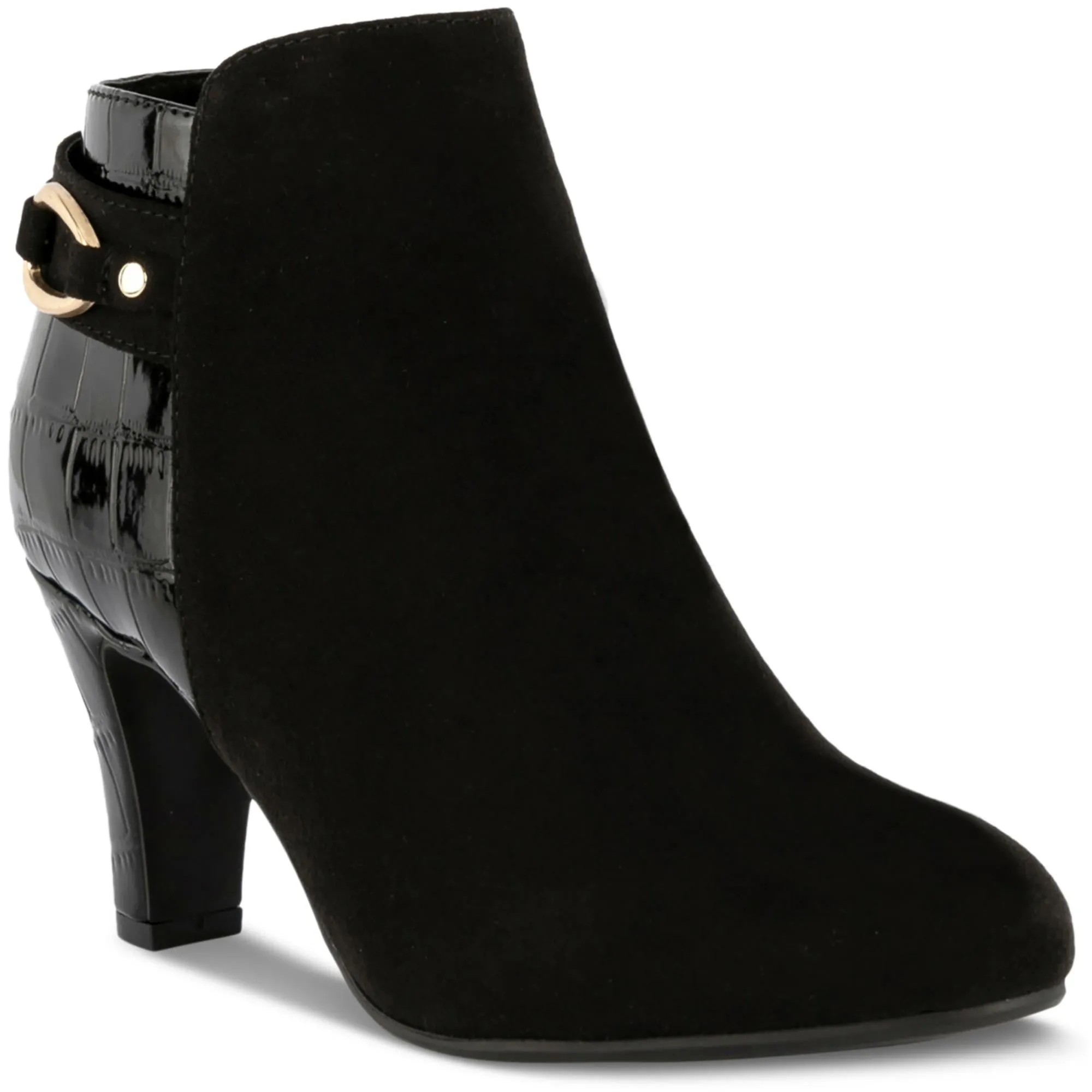 Koraa Womens Faux Leather Zipper Ankle Boots
