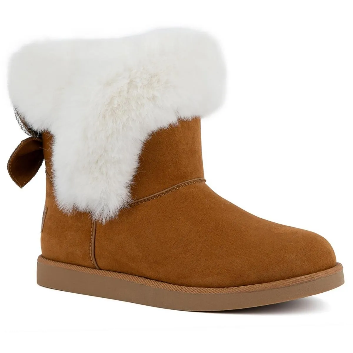 Krazey Kute Womens Faux Fur Faux Leather Booties