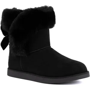 Krazey Kute Womens Faux Fur Faux Leather Booties