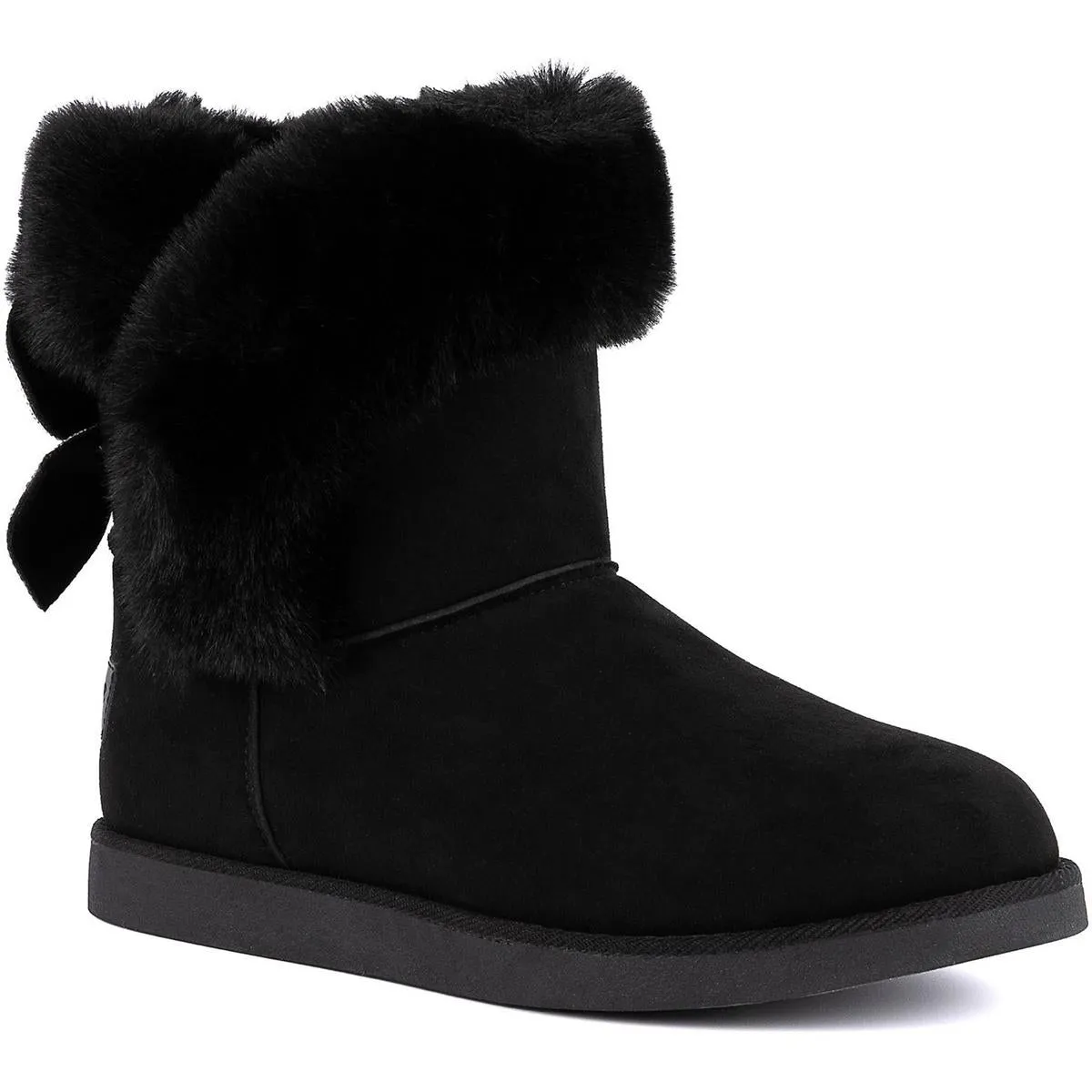 Krazey Kute Womens Faux Fur Faux Leather Booties