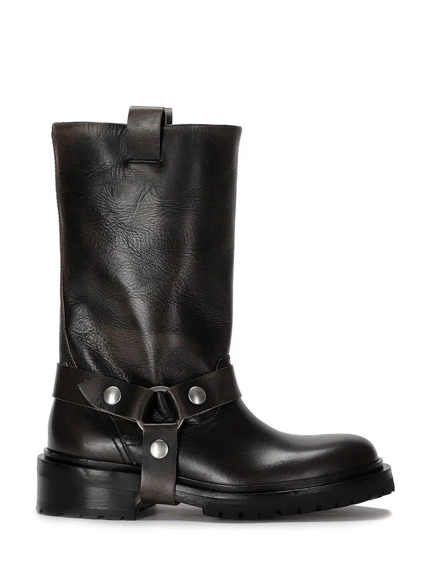 Kurt Distressed Bull Biker Boots