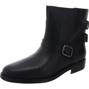 L-PRINA Womens Buckle Leather Ankle Boots