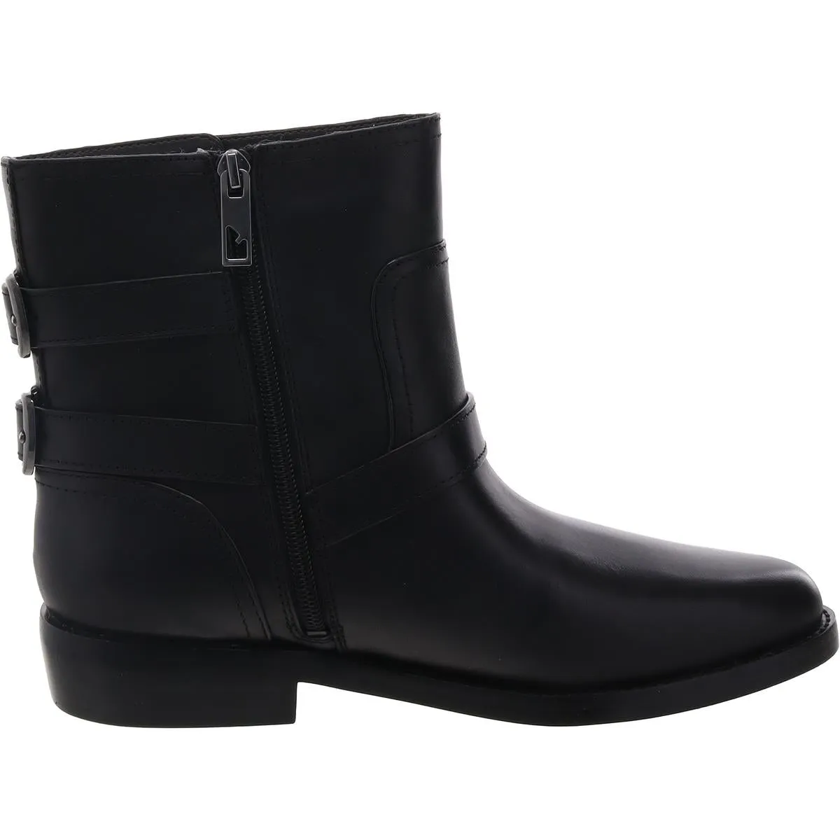 L-PRINA Womens Buckle Leather Ankle Boots
