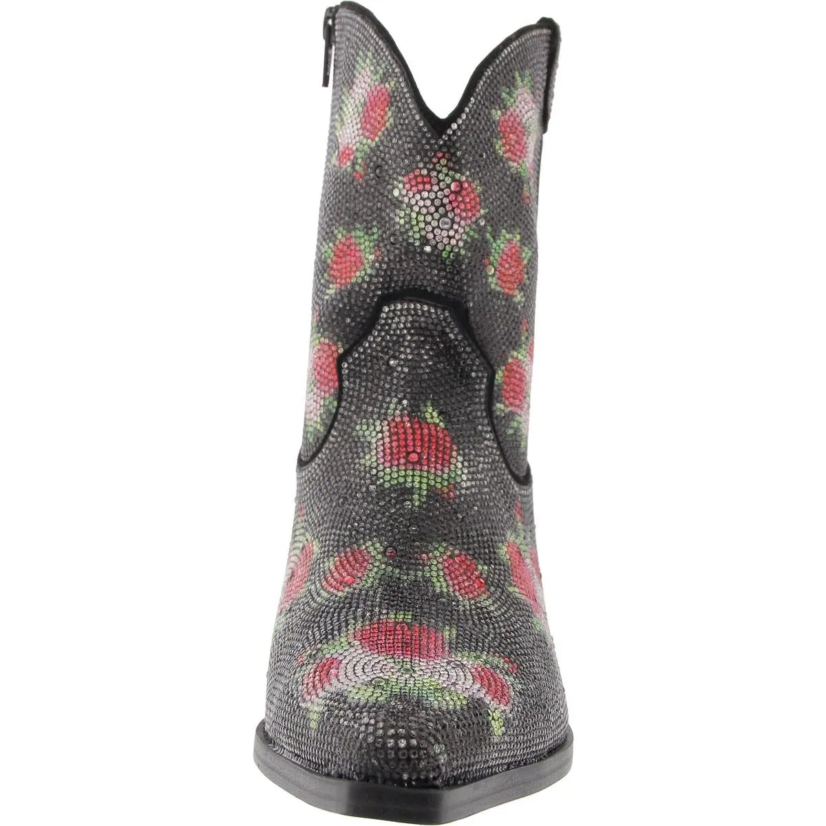 LACEYF Womens Floral Print Manmade Cowboy, Western Boots