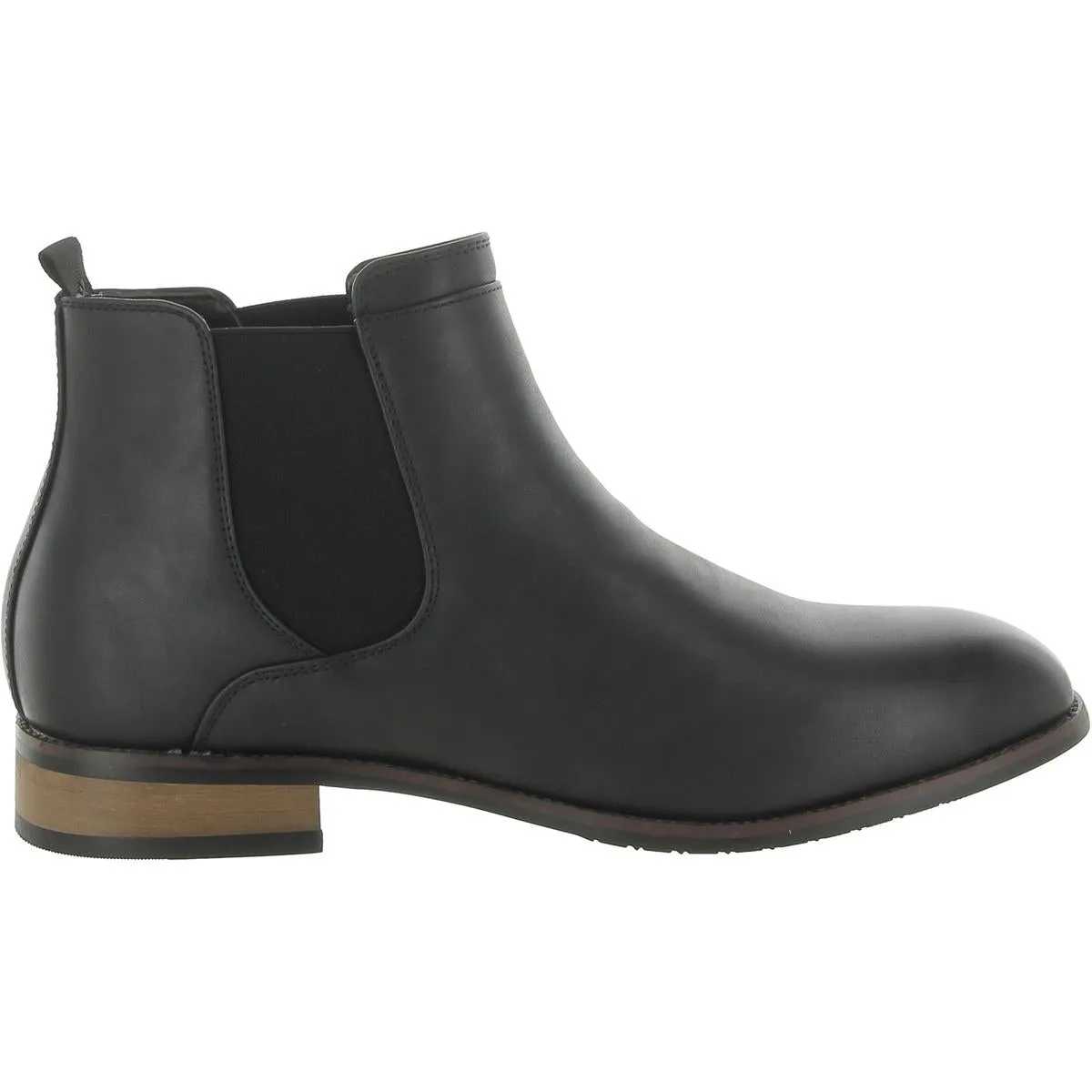 Landon  Mens Faux Leather Pull On Chelsea Boots