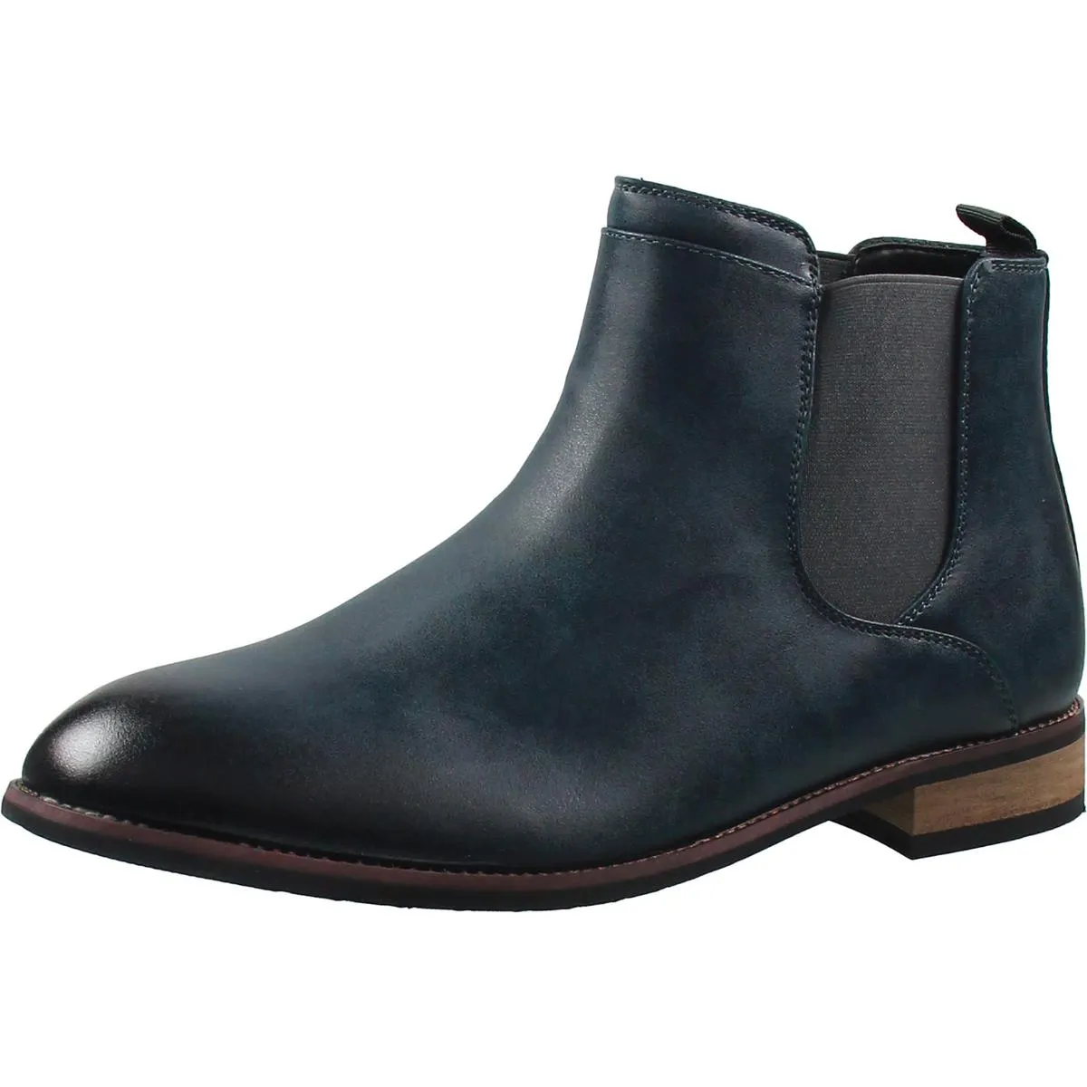 Landon  Mens Faux Leather Pull On Chelsea Boots