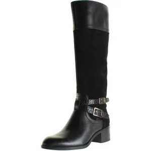 Lapis Womens Leather Belted Knee-High Boots