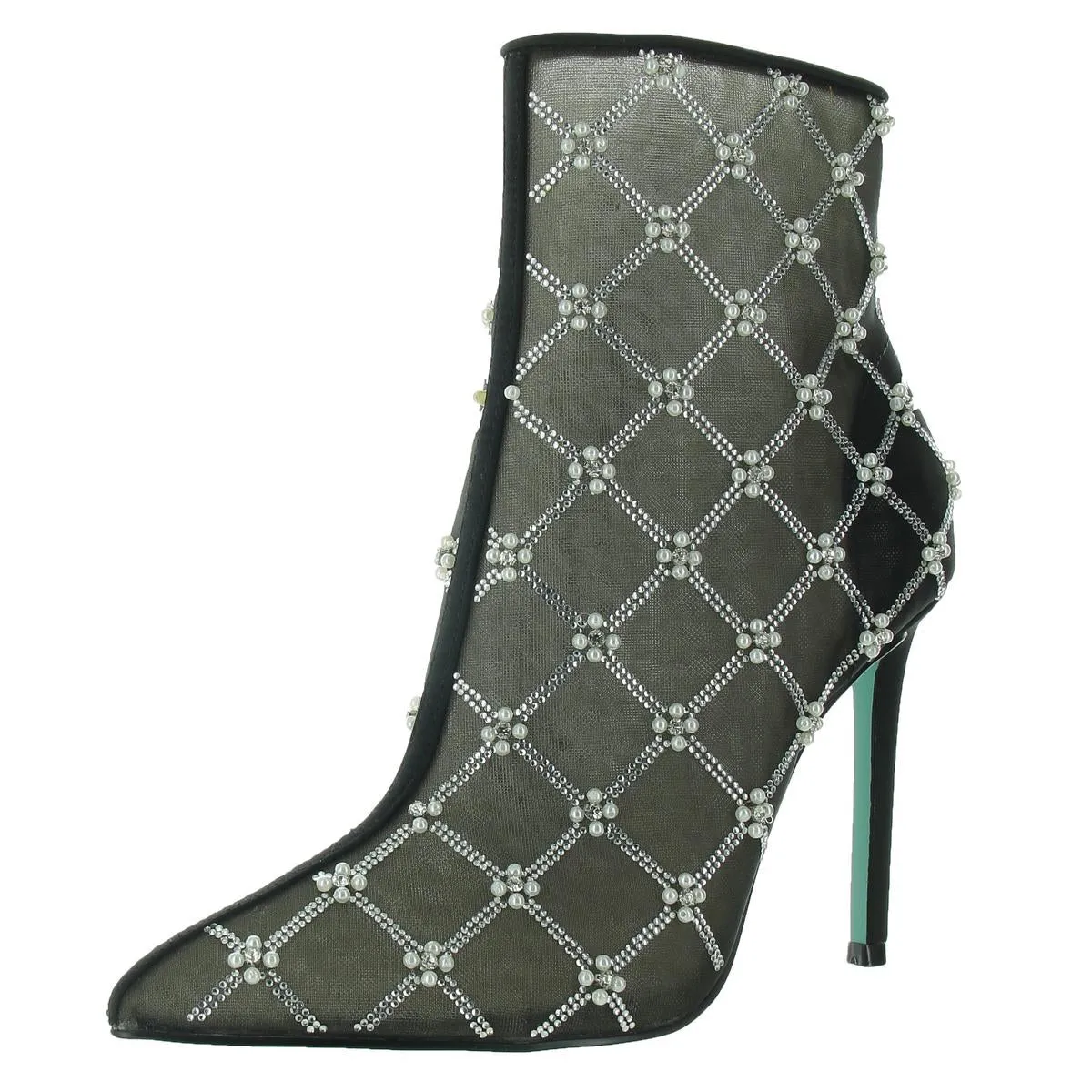 Larkk Womens Mesh Embellished Ankle Boots