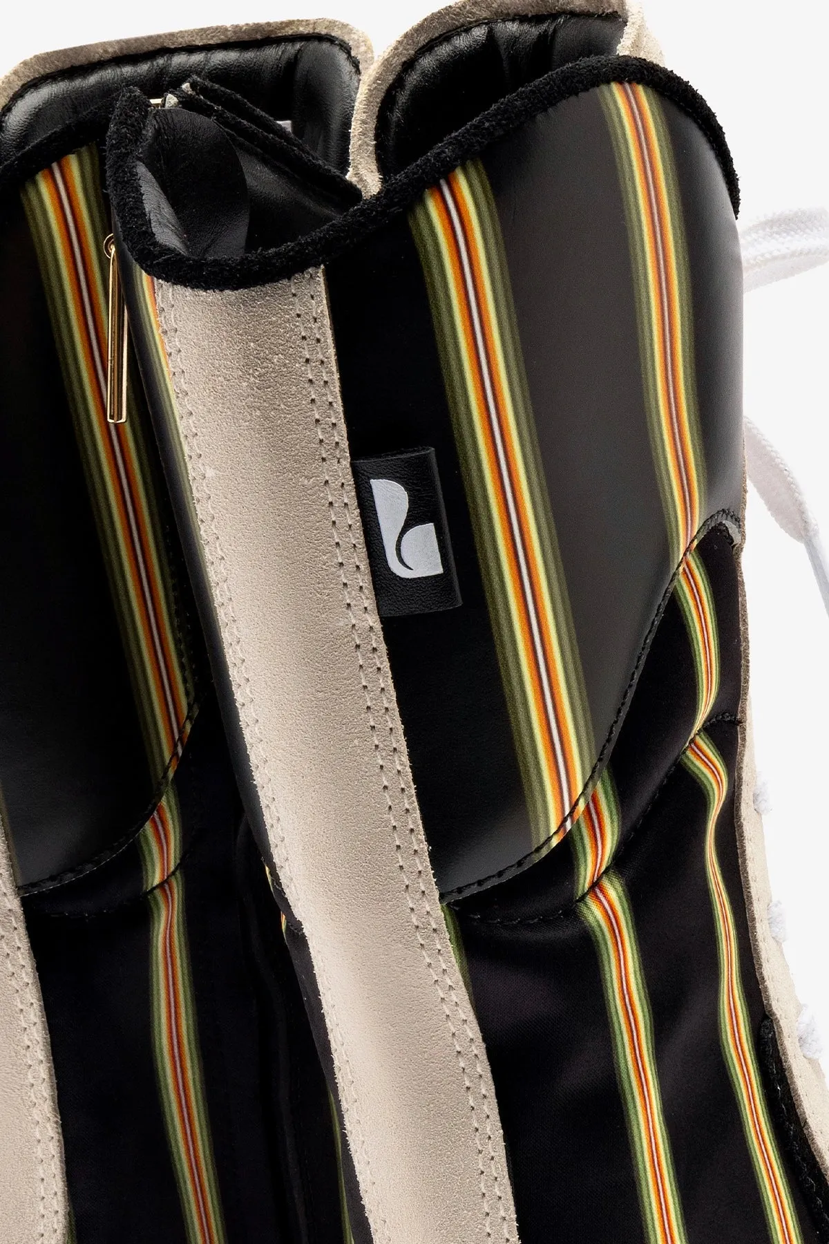 Larroud x Jonathan Cohen Flat Lo Sneaker Boot In Black Striped Suede