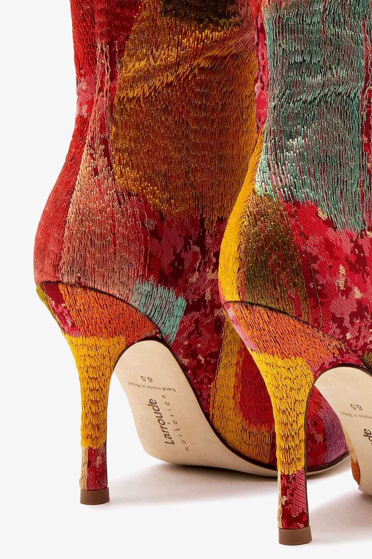 Larroud x Markarian Boot In Red Patch Work Fabric