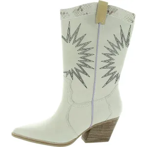 Lawson Womens Block Heel Leather Cowboy, Western Boots