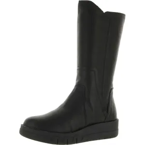 Lear Womens Leather Zip Up Knee-High Boots