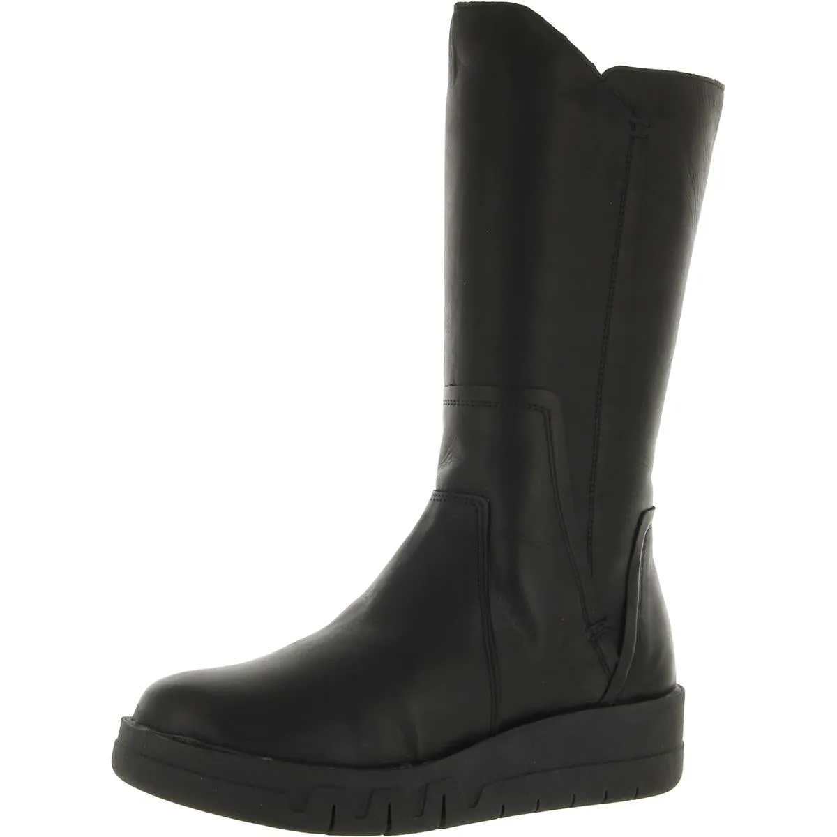 Lear Womens Leather Zip Up Knee-High Boots