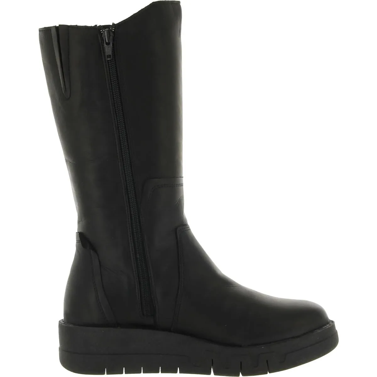 Lear Womens Leather Zip Up Knee-High Boots