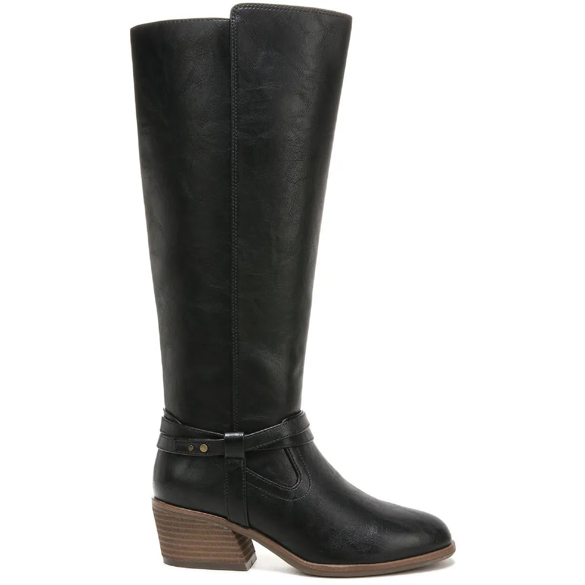 Liberate Womens Faux Leather Riding Knee-High Boots