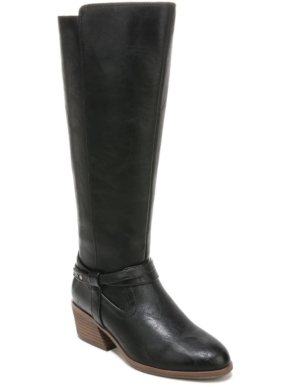 Liberate Womens Faux Leather Riding Knee-High Boots