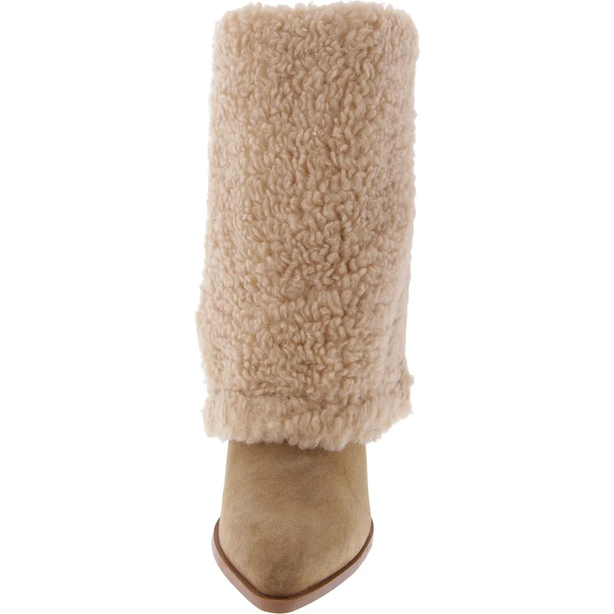 Livvy-F Womens Faux Shearling Block Heel Mid-Calf Boots