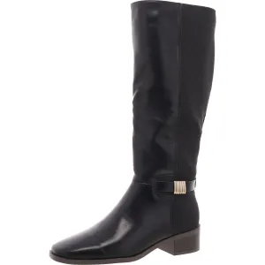 Londyn Womens Mixed Media Faux Leather Knee-High Boots