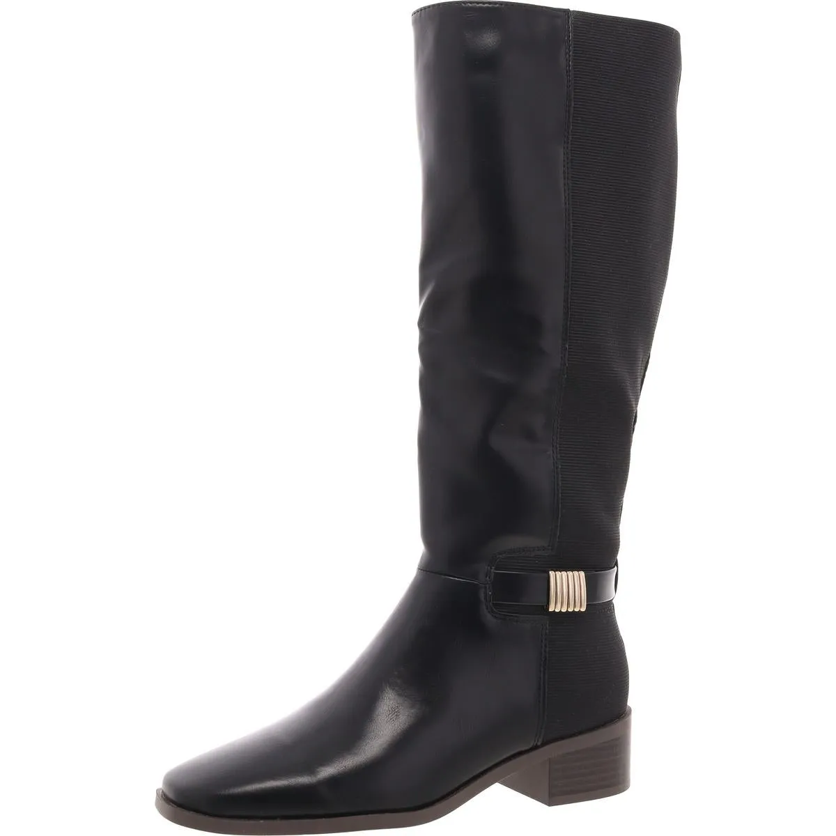 Londyn Womens Mixed Media Faux Leather Knee-High Boots