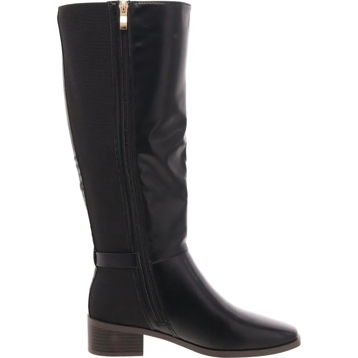 Londyn Womens Mixed Media Faux Leather Knee-High Boots