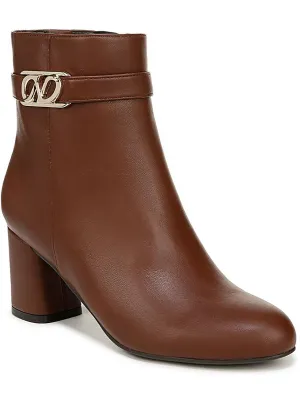 Lottie Womens Faux Leather Solid Ankle Boots