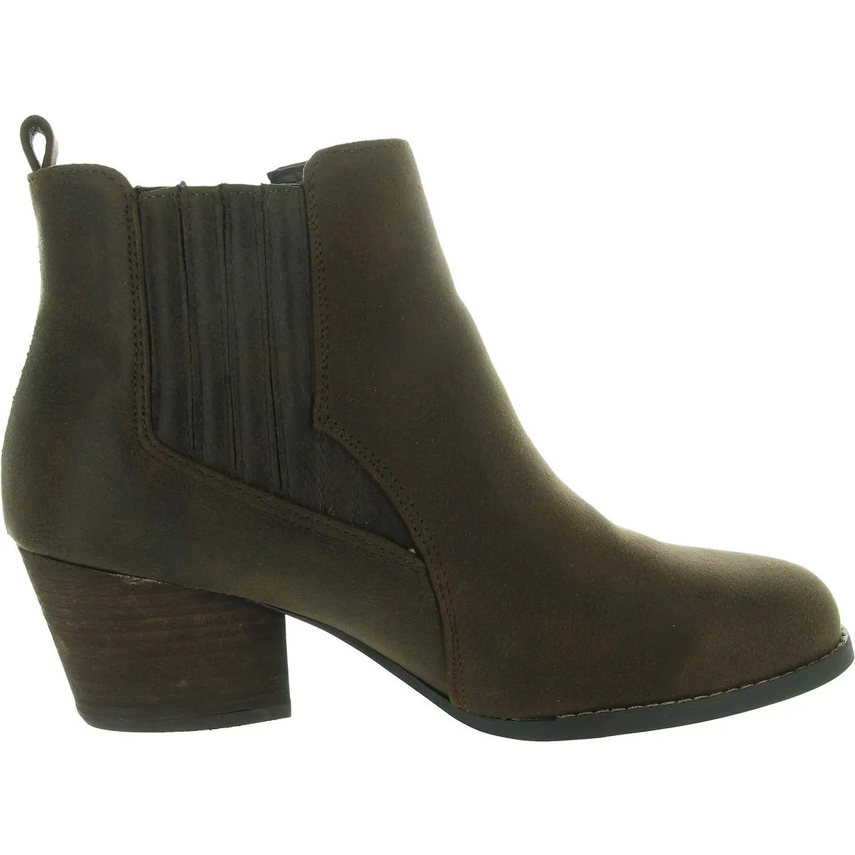 Lou Womens Solid Faux Leather Chelsea Boots