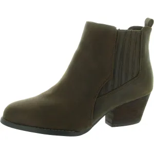 Lou Womens Solid Faux Leather Chelsea Boots