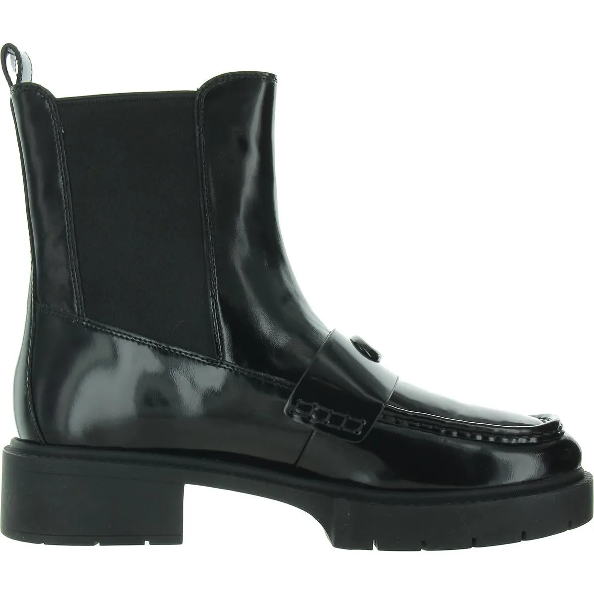 Louisa Leather Bootie Womens Lugged Sole Chelsea Boots