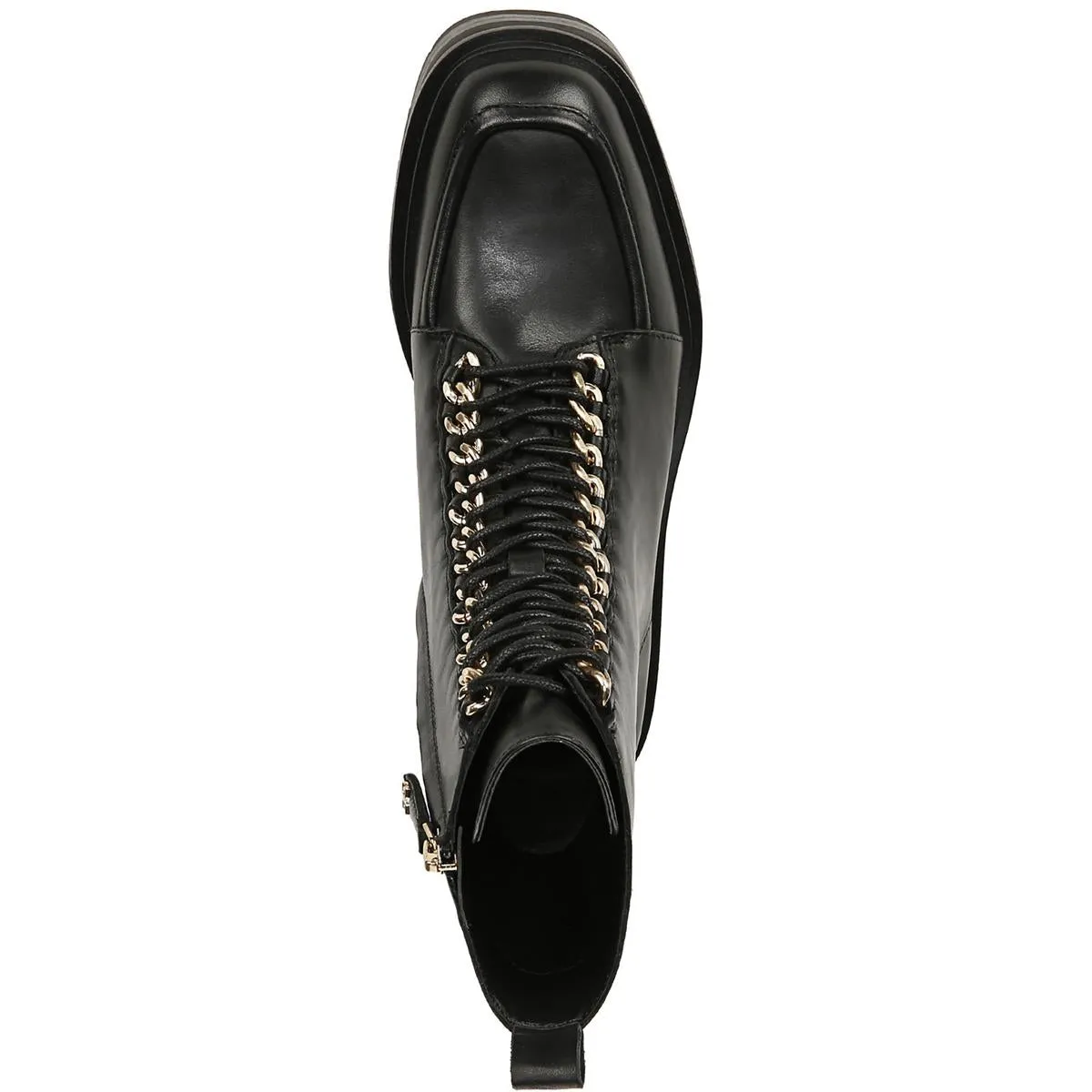 Lovrin Womens Leather Lugged Sole Combat & Lace-Up Boots
