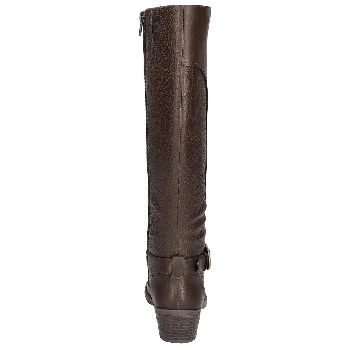 Luella Plus Womens Faux Leather Embossed Knee-High Boots