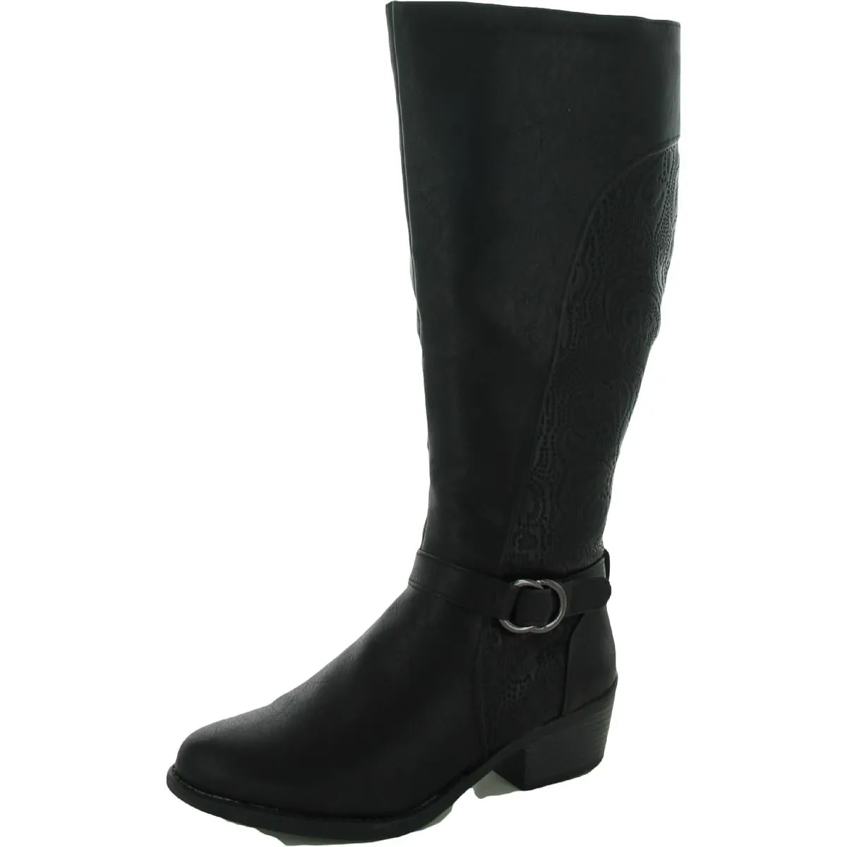 Luella Plus Womens Faux Leather Knee-High Boots