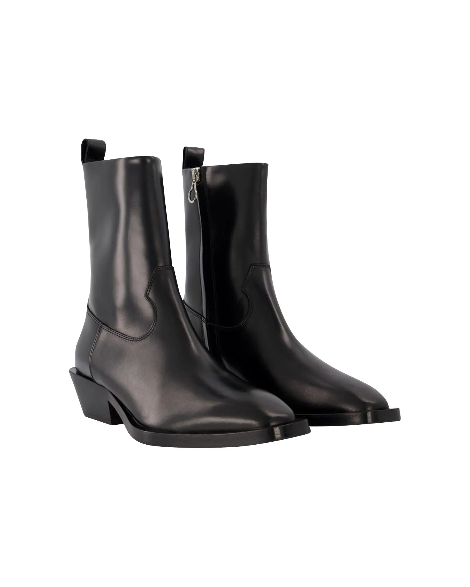 Luis 35Mm Square Toe Block in leatherHeel Ankle Boot