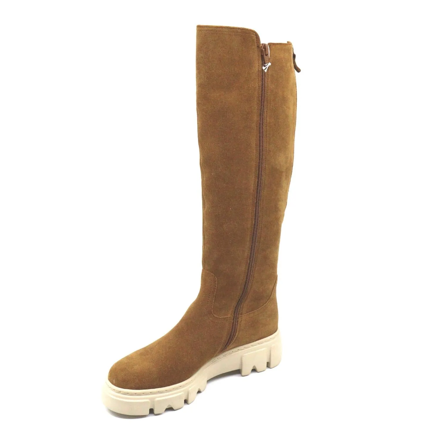Luxurious Suede Knee-High Boots In Brown