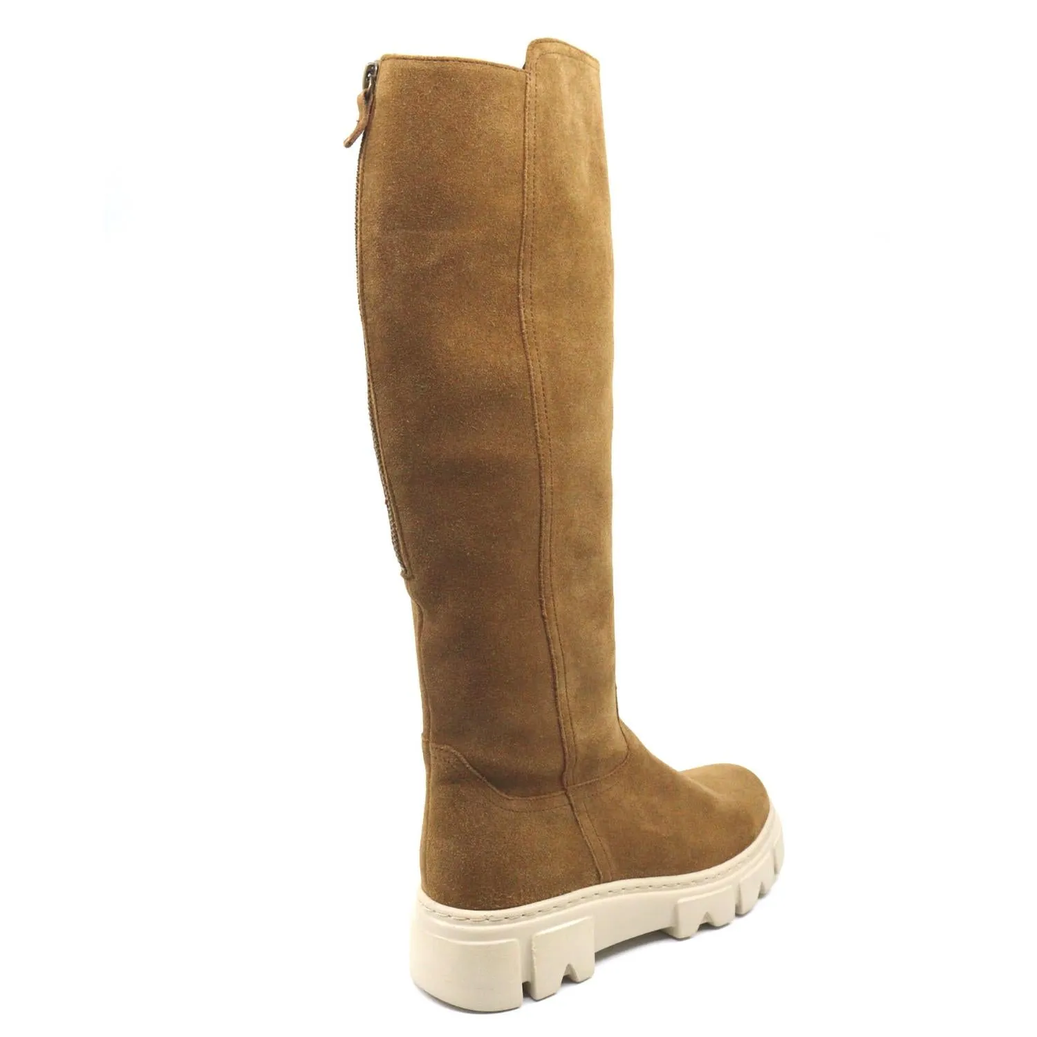 Luxurious Suede Knee-High Boots In Brown