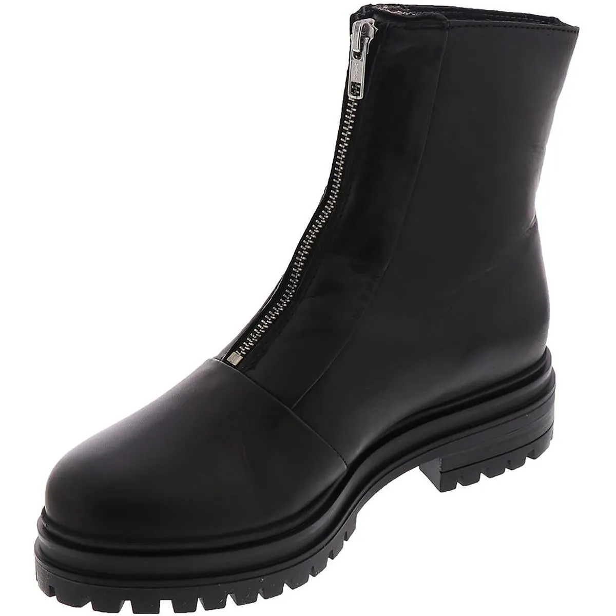 Lyle  Womens Zipper Leather Ankle Boots