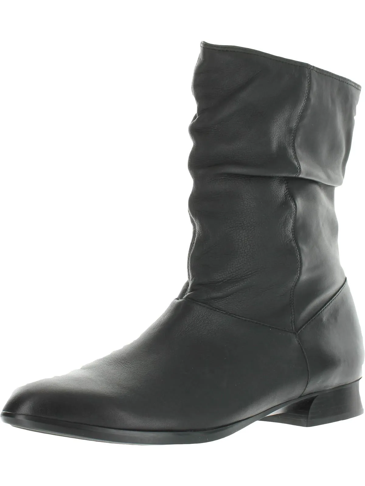 Lynette Womens Leather Zipper Mid-Calf Boots