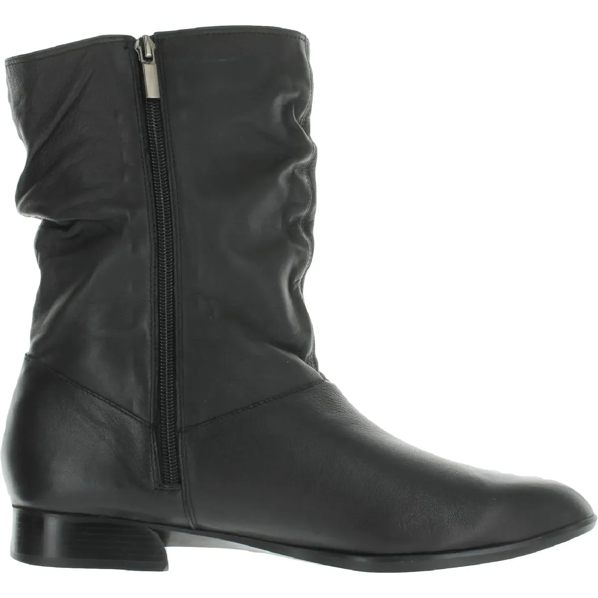 Lynette Womens Leather Zipper Mid-Calf Boots
