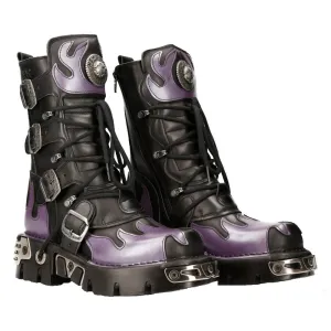 M-591-s5 Flame Boots Leather Gothic