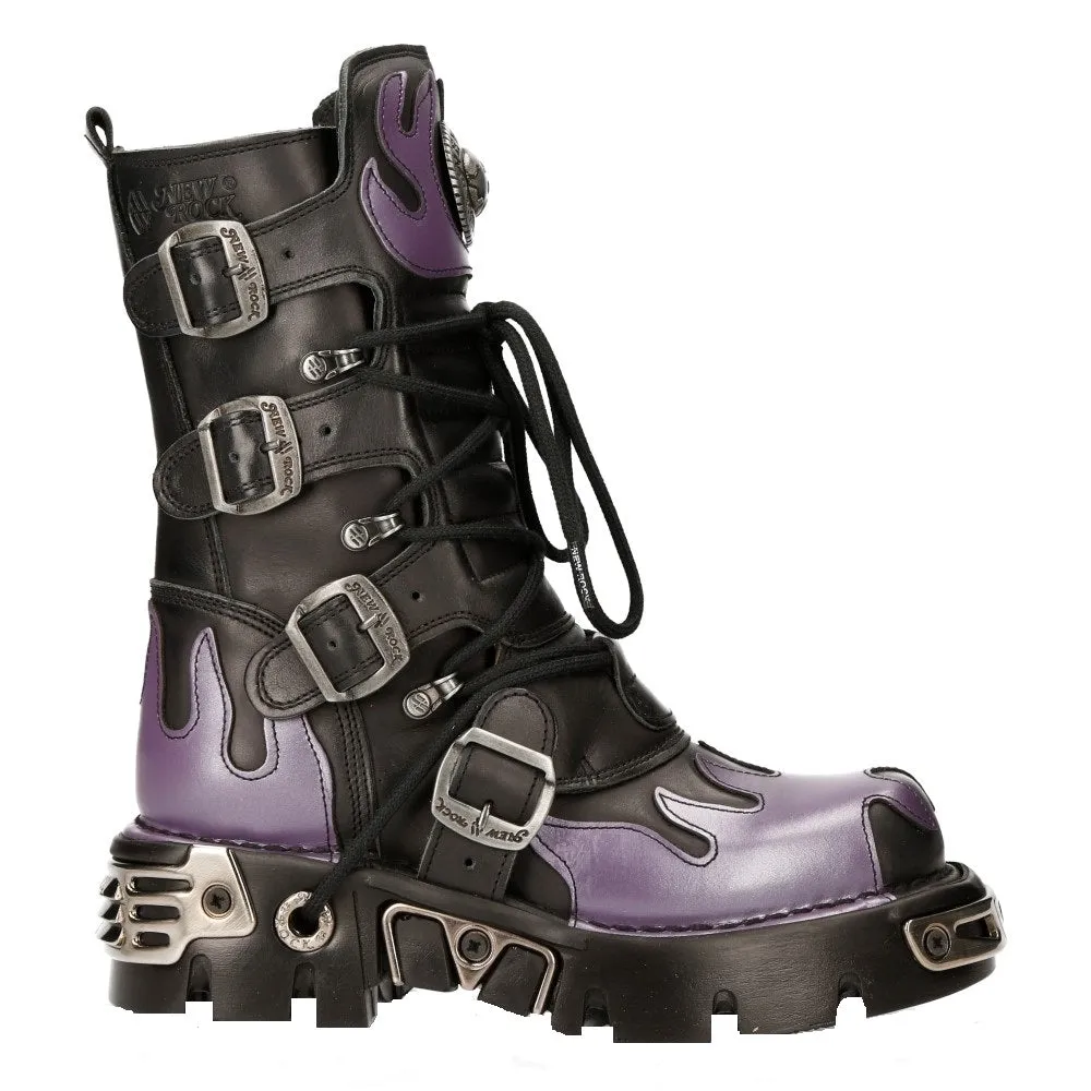 M-591-s5 Flame Boots Leather Gothic